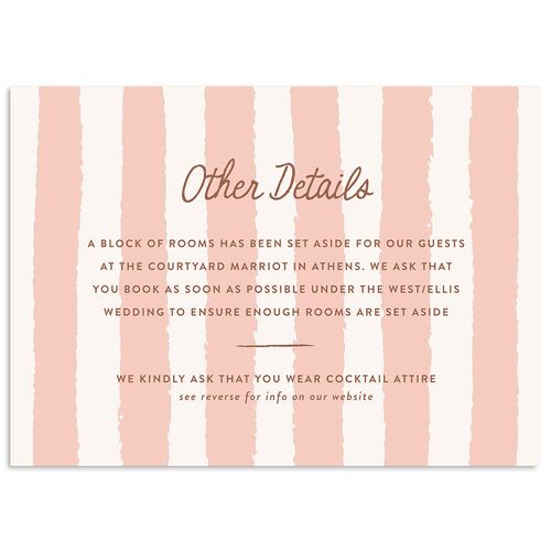 Eclectic Painted Stripes Wedding Enclosure Cards Espresso Signature Standard