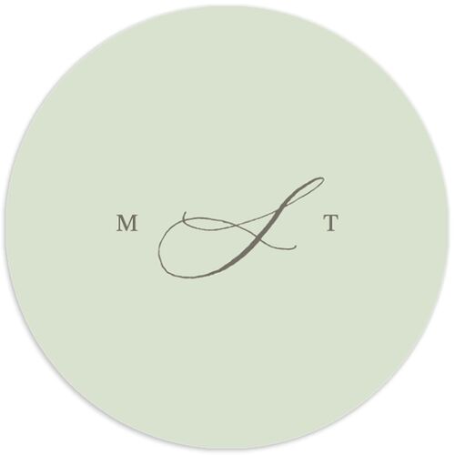 Elegant Greenery Watercolor Wedding Stickers Champagne Circle