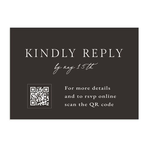 Simply Captured QR Code RSVP Cards Charcoal Signature Standard