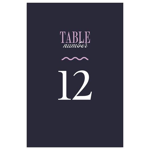 Wavy Frame Photo Table Numbers Navy Signature