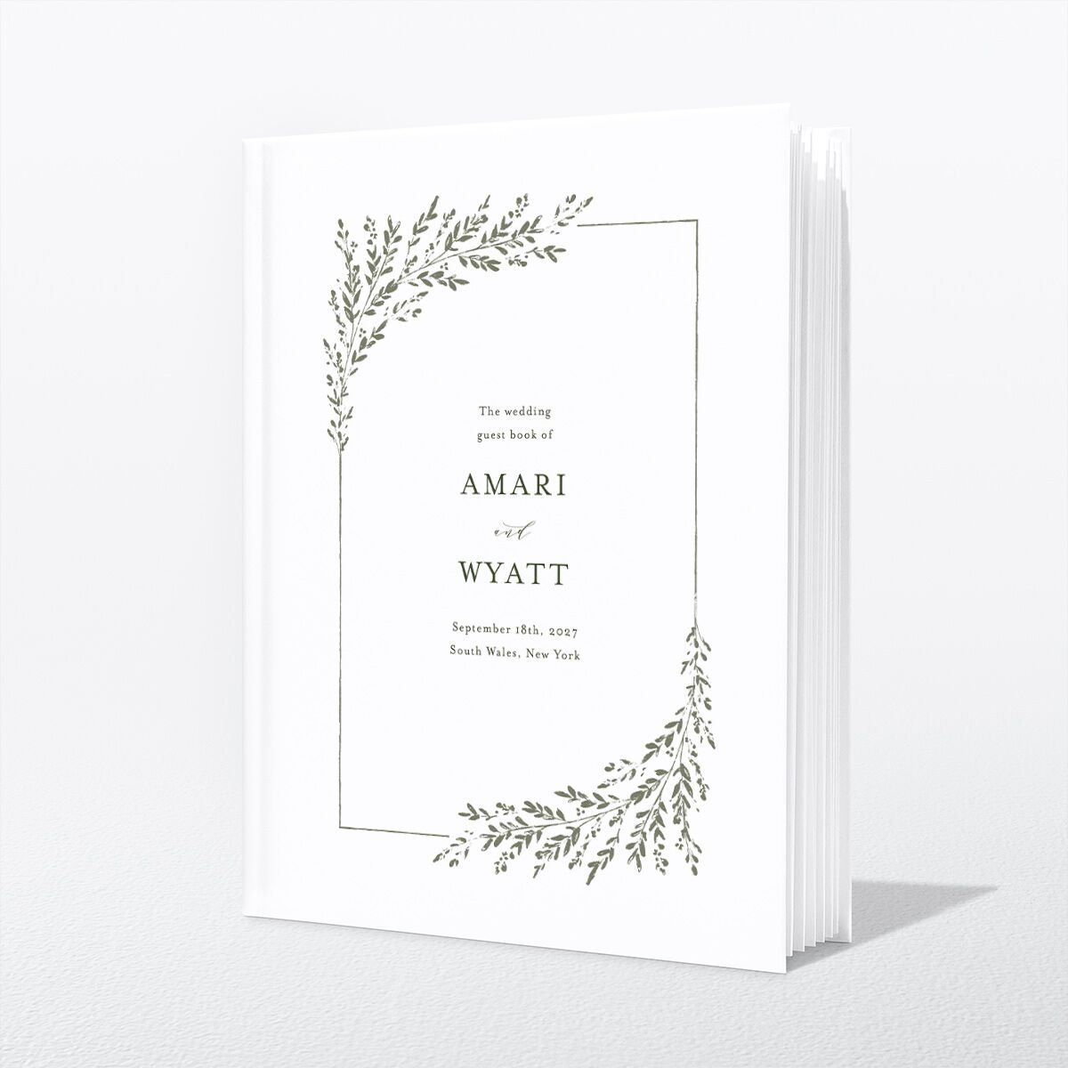 Rustic Branch Frame Guest Books Pure White