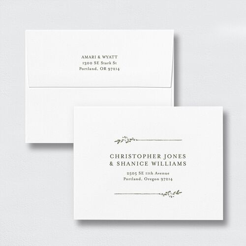 Rustic Branch Frame Thank You Card Envelopes White Standard Pure White Both Recipient and Return Addresses