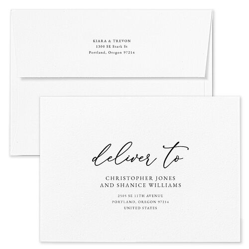 Romantic Photo Wedding Invitation Envelopes Rose Pure White Recipient Address Standard Signature