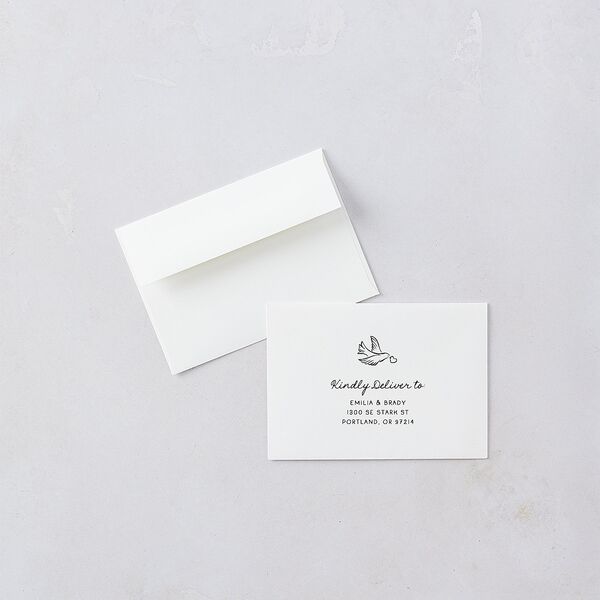 Vintage Lovebird Banner Wedding Response Cards Linen Signature Standard