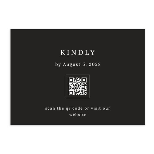 Elegant Polished Minimalist QR Code RSVP Cards Charcoal Signature Standard