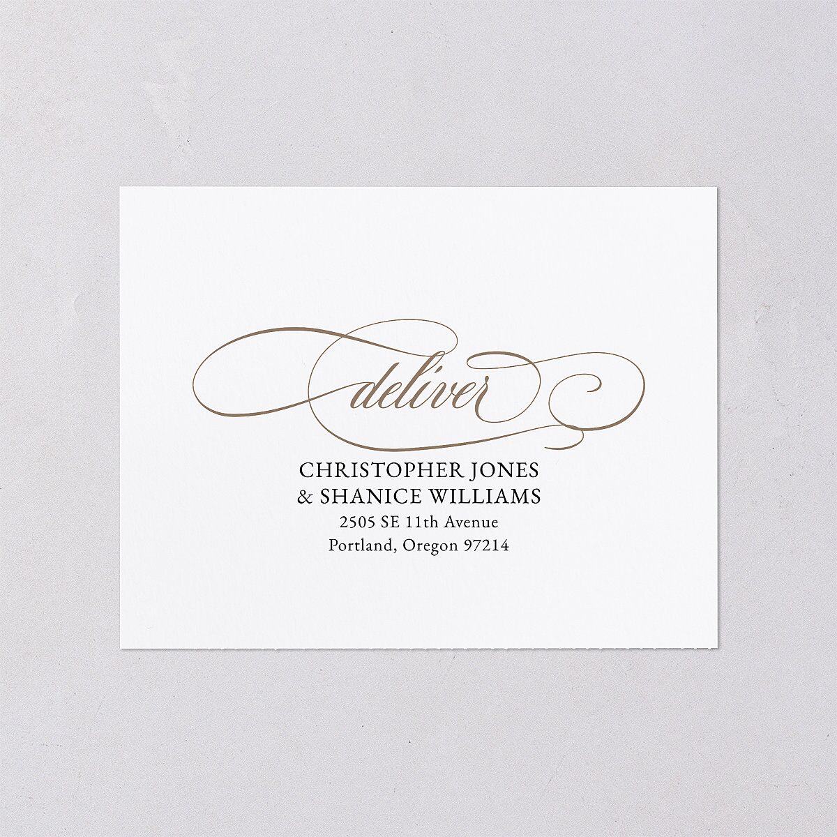 Polished Photo Foil All-in-One Wedding Invitations Emerald Signature Light Both Recipient and Return Addresses No