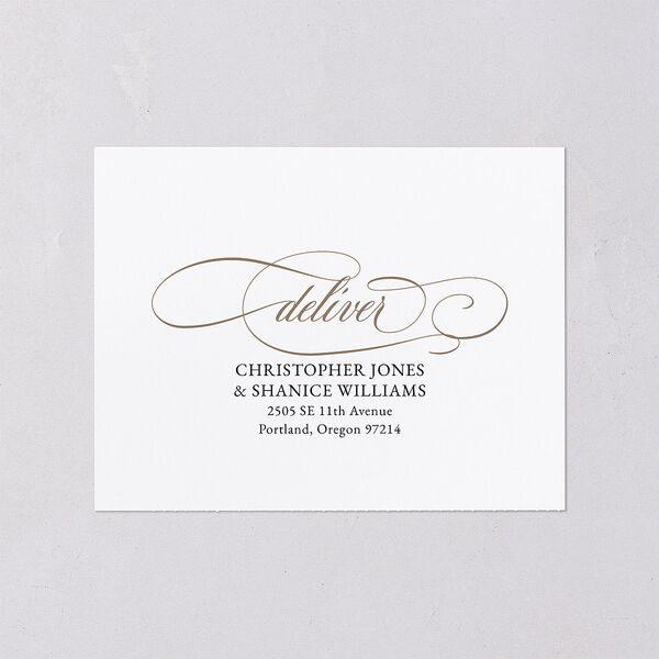 Polished Photo Foil All-in-One Wedding Invitations Emerald Signature Light Both Recipient and Return Addresses No