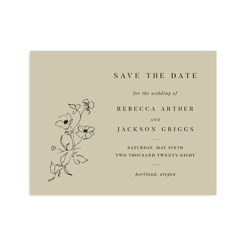 Elegant Minimal Save the Date Petite Cards Champagne Signature smooth Blank No Standard