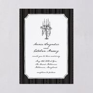 Vintage Candelabra with Bow Wedding Invitations Charcoal Signature Blank No Standard