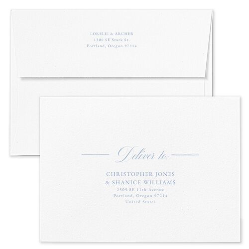 Coastal Oysters and Anchors Bridal Shower Invitation Envelopes White Sea Blue Both Recipient and Return Addresses Signature Standard