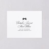 Classic Champagne with Bows All-in-One Wedding Invitations Pure White Signature Light Both Recipient and Return Addresses No