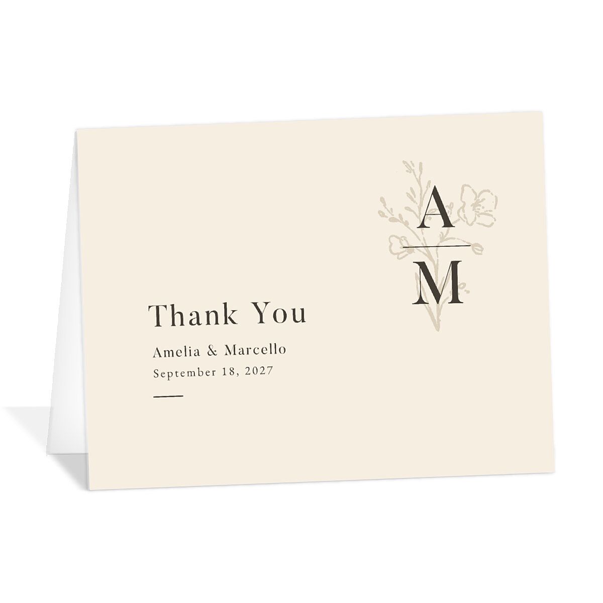 Rustic Monogram Thank You Cards