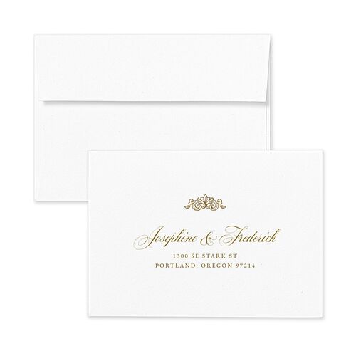 Black Tie Crest Response Card Envelopes White Umber Return Address Signature Standard
