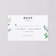 Leafy Ampersand All-in-One Wedding Invitations Eucalyptus Signature Light Both Recipient and Return Addresses No