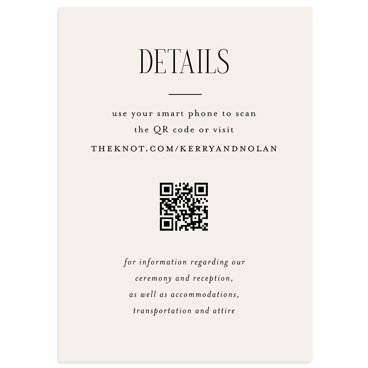 Cosmopolitan Wedding Enclosure Cards