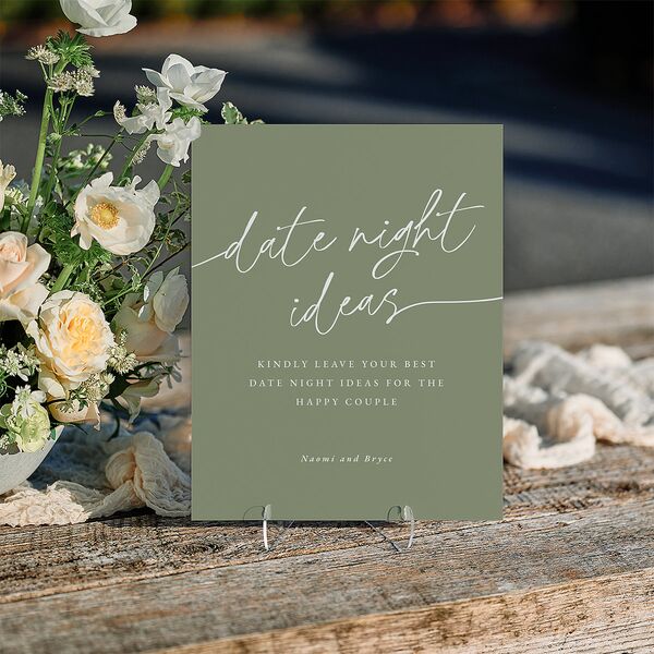 Hand Scripted Couples Shower Standard Tabletop Sign Small Moss Standard Indoor Foam Core S Tabletop Table