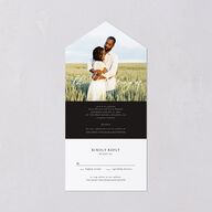 Romantic Photo All-in-One Wedding Invitations Midnight Signature Light Both Recipient and Return Addresses No