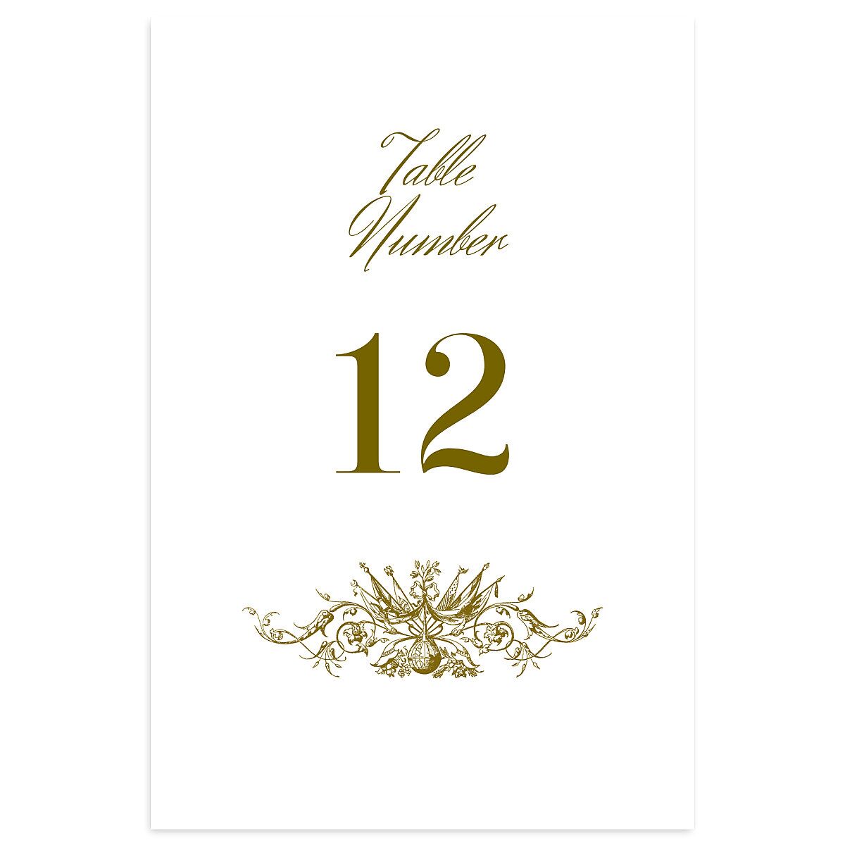 Ornate Vintage Crest Table Numbers