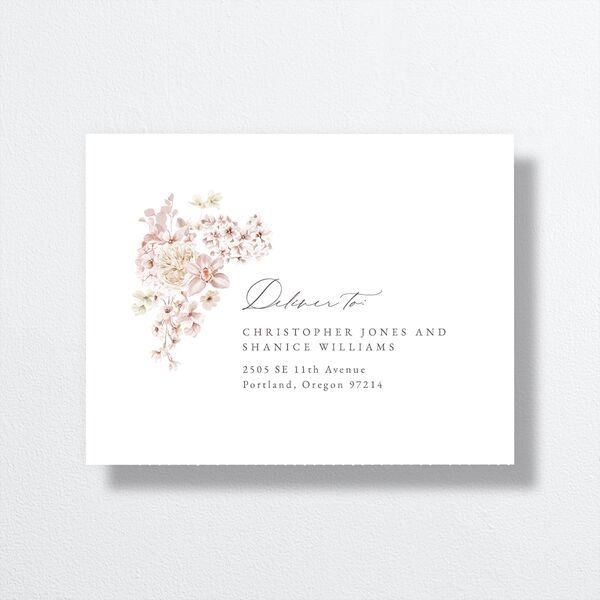 Luxury Floral All-in-One Wedding Invitations Desert Rose Signature Light Both Recipient and Return Addresses No