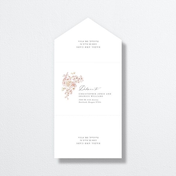 Luxury Floral All-in-One Wedding Invitations Desert Rose Signature Light Both Recipient and Return Addresses No