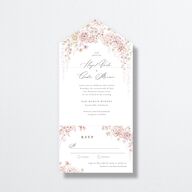 Luxury Floral All-in-One Wedding Invitations Desert Rose Signature Light Both Recipient and Return Addresses No