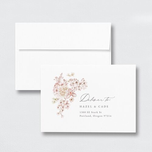 Luxury Floral Response Card Envelopes White Standard Desert Rose Return Address