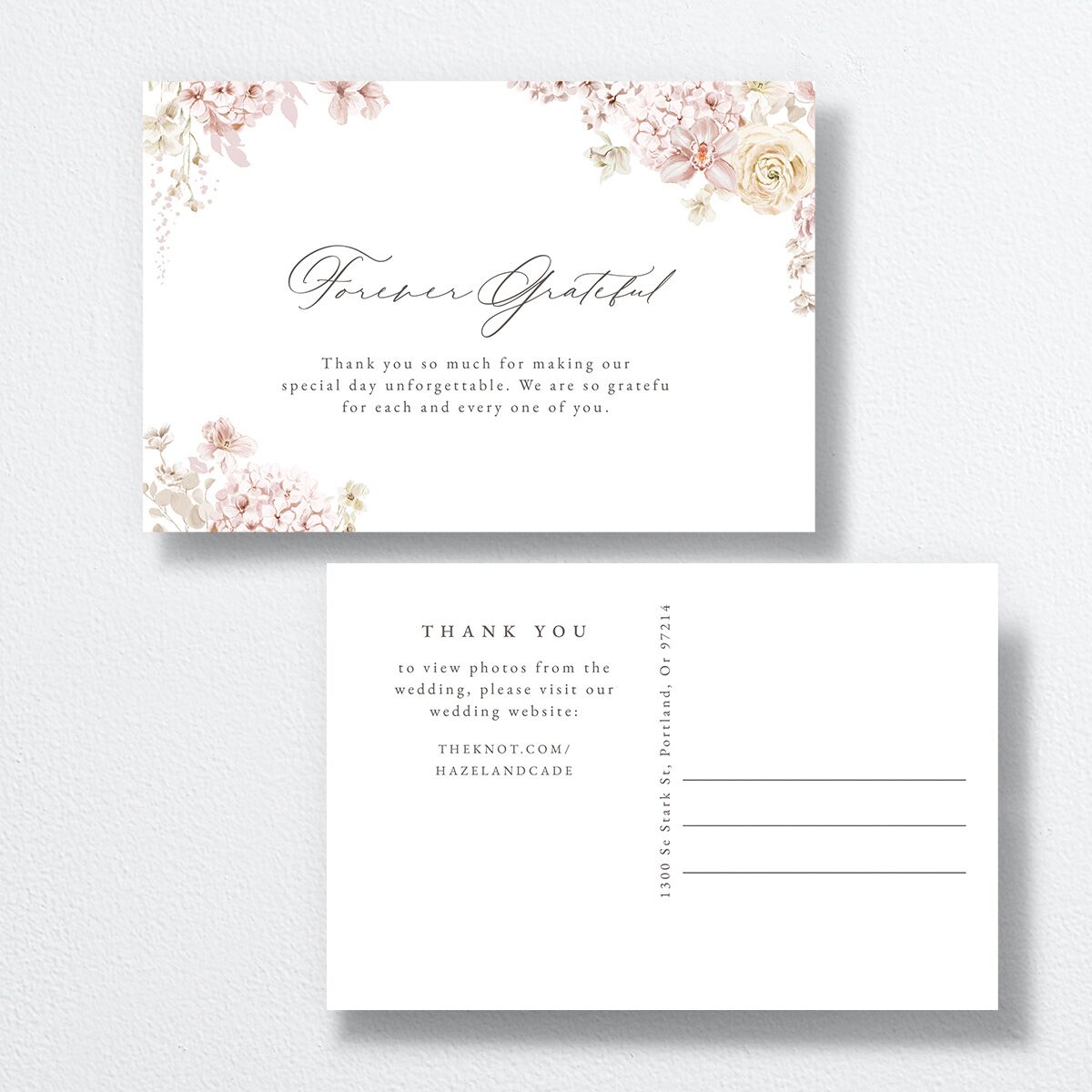 Luxury Floral Thank You Postcards — view 1