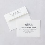 Mountain Sky Foil Wedding Invitations Gold Navy Signature Blank No Standard
