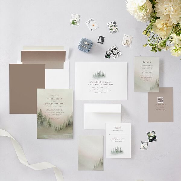 Mountain Mist Wedding Invitations Fawn Signature Blank No Standard