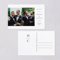 Elegant Photo Sidebar Thank You Postcards Pure White