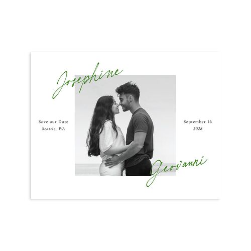Contrast Type Save the Date Petite Cards Greenery Signature smooth Blank No Standard