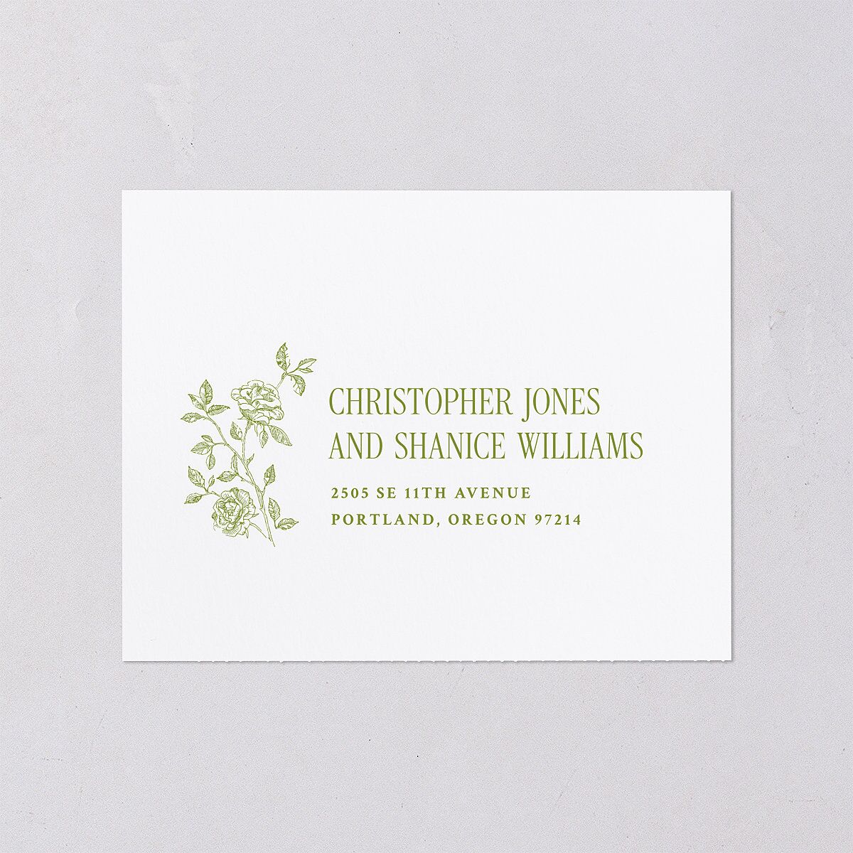 Vintage French Botanical All-in-One Wedding Invitations Meadow Signature Light Both Recipient and Return Addresses No