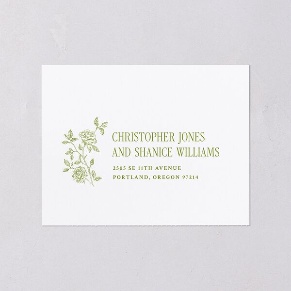 Vintage French Botanical All-in-One Wedding Invitations Meadow Signature Light Both Recipient and Return Addresses No