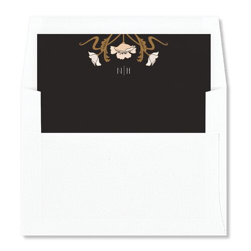 Vintage Nouveau Floral Standard Envelope Liners Licorice Standard