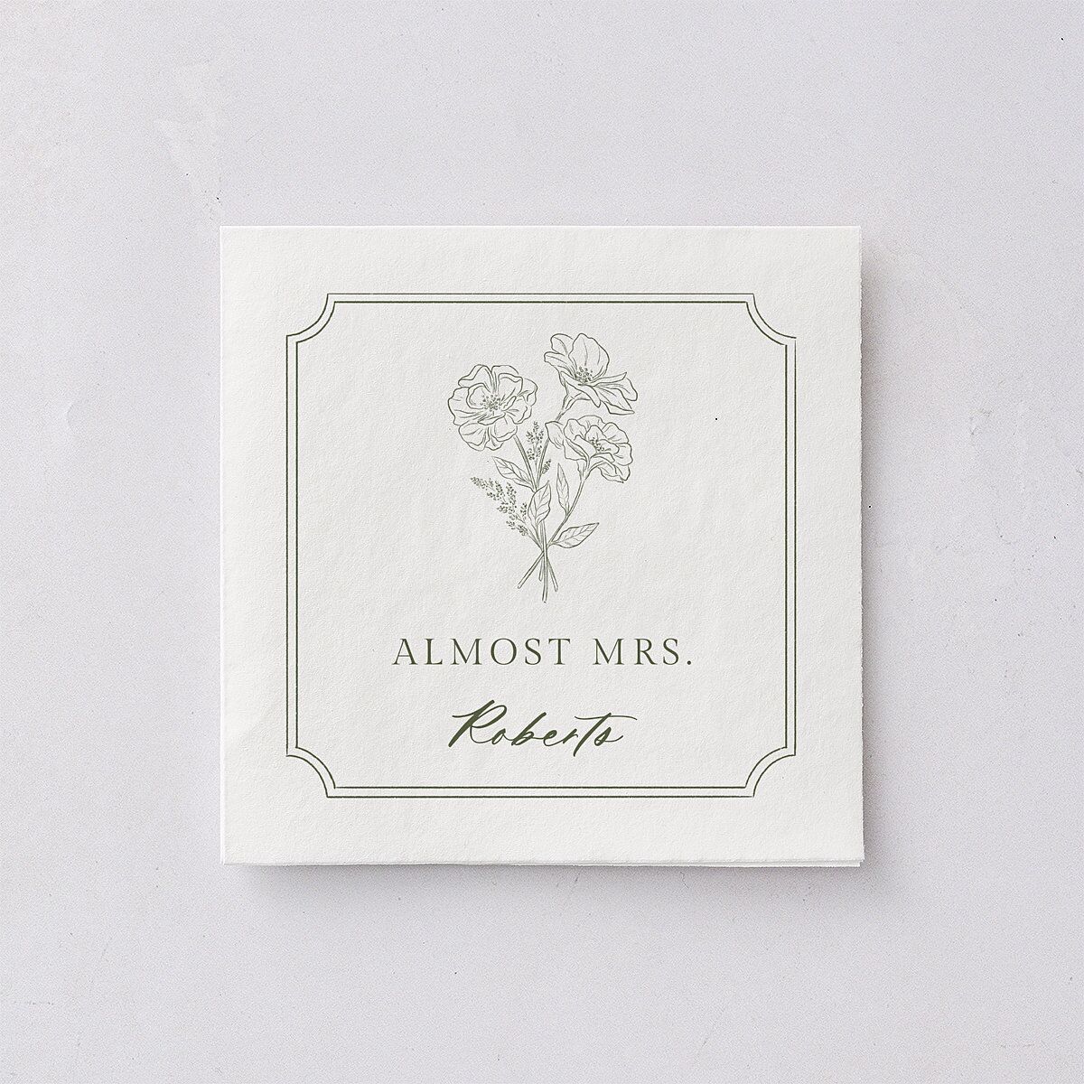 Fresh off the Market Garden Vintage Botanical Sketch Bridal Shower Cocktail Napkins Dark Camo Napkin Uncoined
