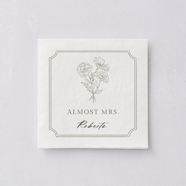 Fresh off the Market Garden Vintage Botanical Sketch Bridal Shower Cocktail Napkins Dark Camo Napkin Uncoined