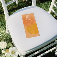 Retro Sunburst Wedding Programs Pumpkin Signature