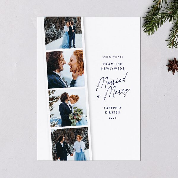 Merry Photobooth Holiday Cards Stream Signature Blank Standard Portrait