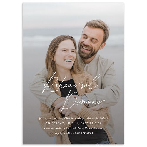 Modern Gallery Rehearsal Dinner Invitations Pure White Signature Standard
