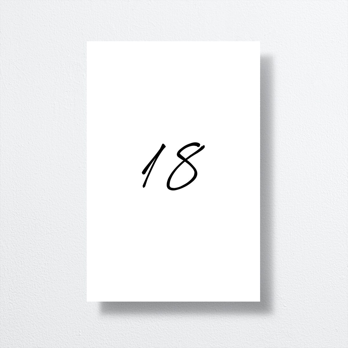 Modern Gallery Table Numbers Pure White Signature
