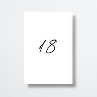 Modern Gallery Table Numbers Pure White Signature