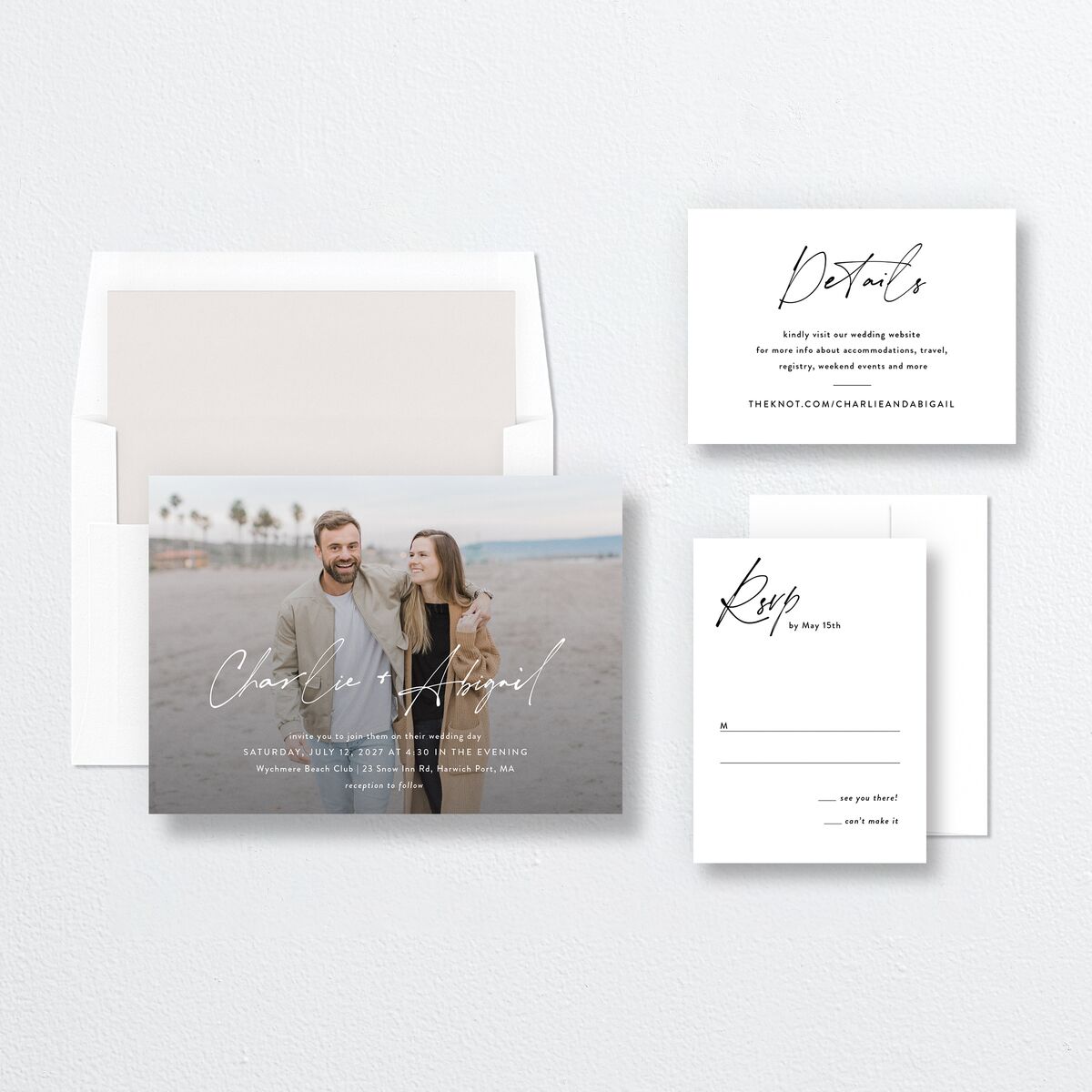 Modern Gallery Wedding Invitations Pure White Signature No Standard