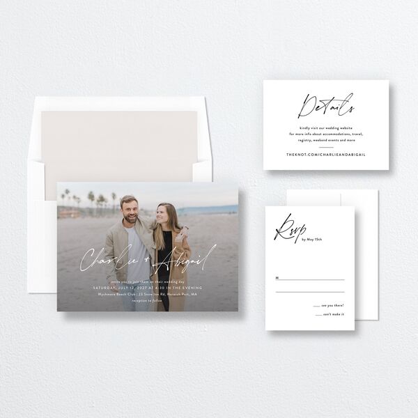 Modern Gallery Wedding Invitations Pure White Signature No Standard