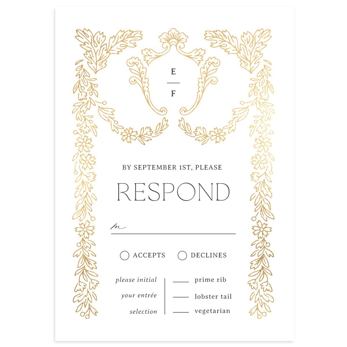 Baroque Border Wedding Response Cards