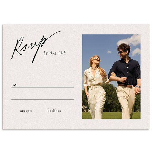 Elegant Editorial Page Wedding Response Cards Champagne Signature Standard