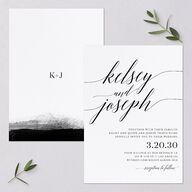 Painted Minimal Wedding Invitations Midnight Signature Blank No Standard