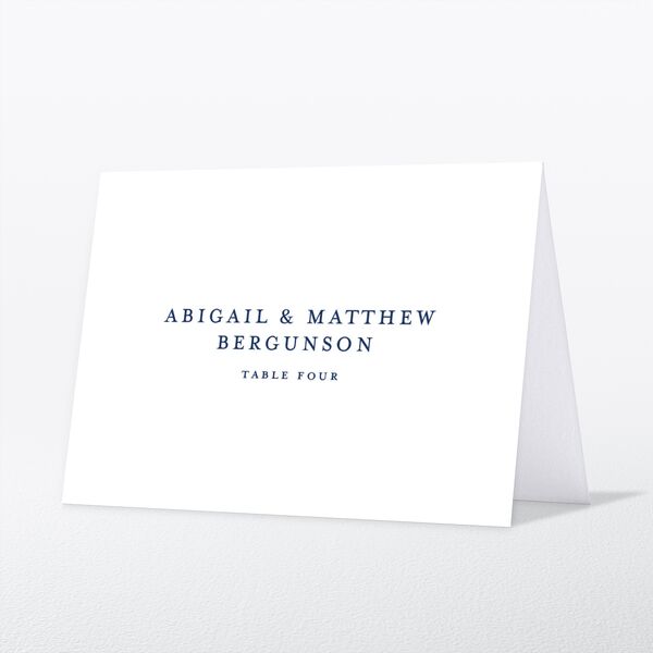 Classic Photo Place Cards Navy Signature