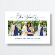 Classic Photo Wedding Invitations Navy Signature No