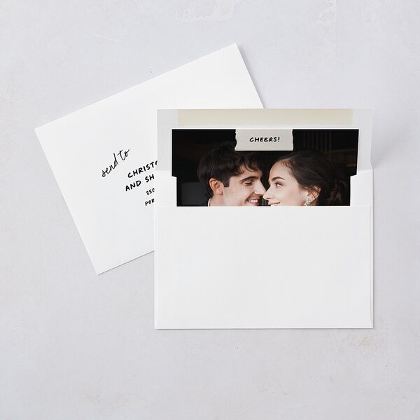 Modern Writing Save the Date Cards Snow Signature smooth Blank No Standard