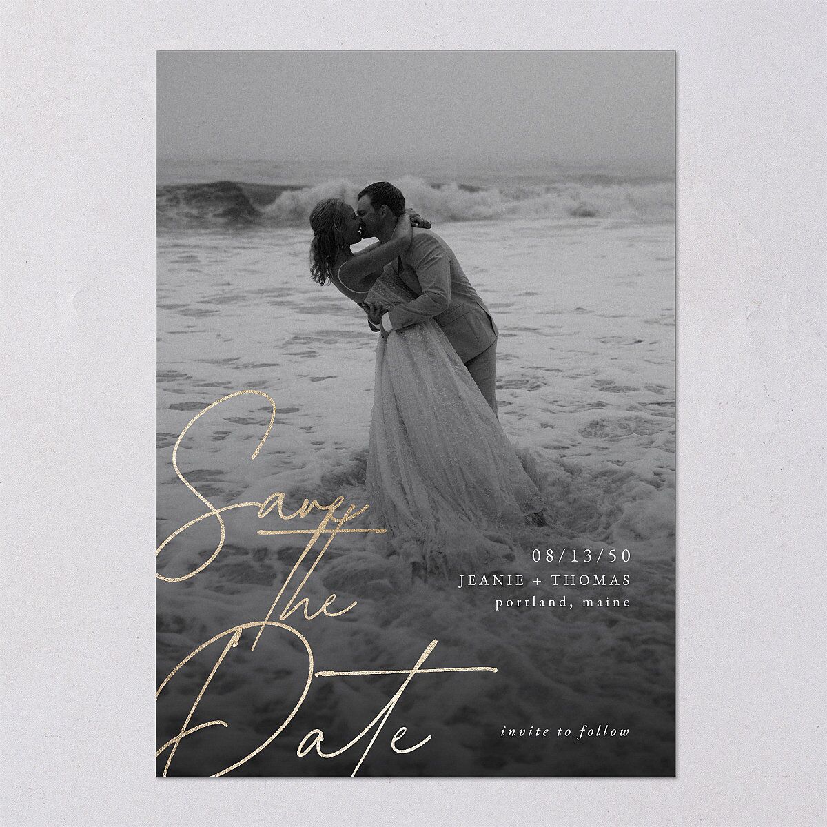 Gilded Corner Save The Date Cards — view 9